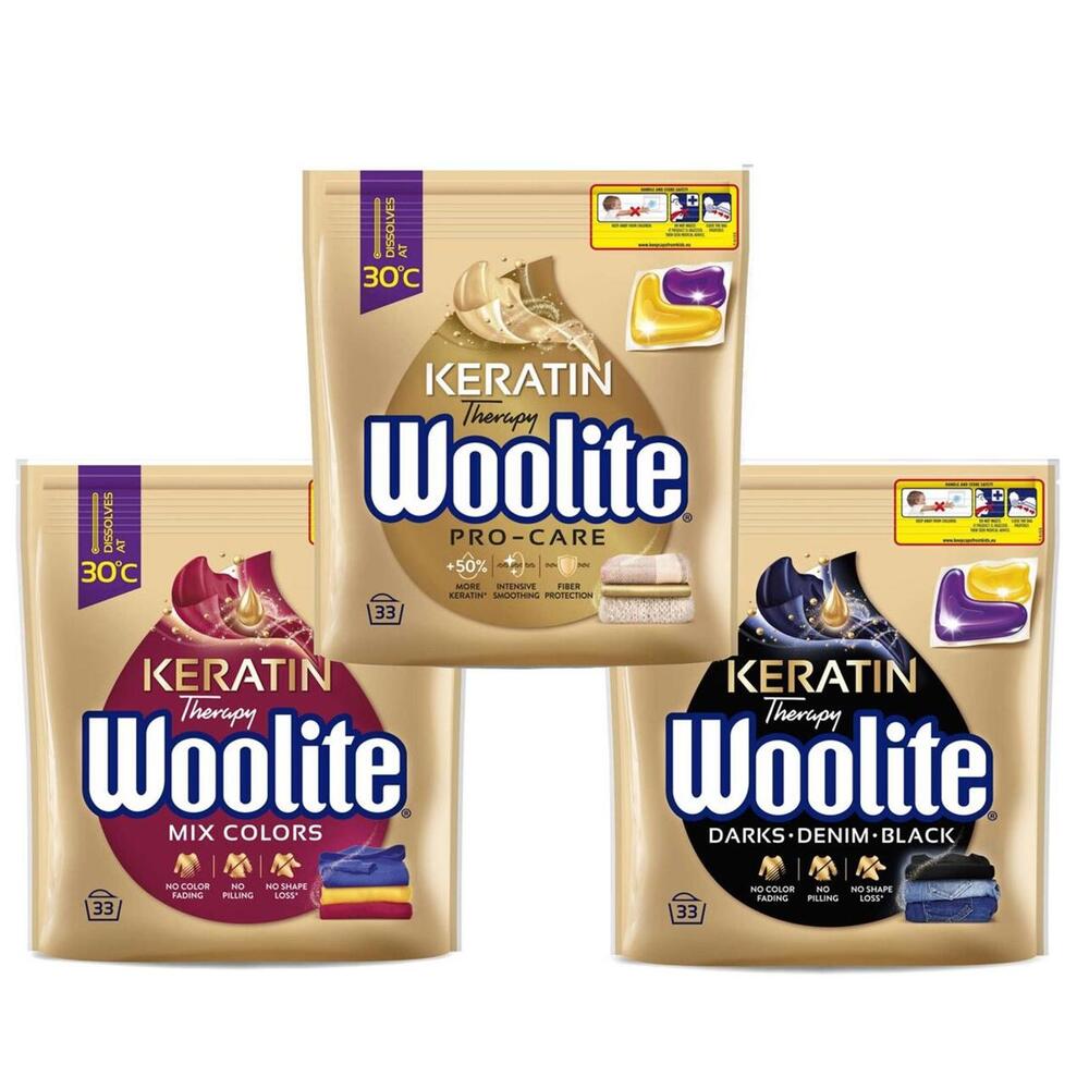 Woolite Capsules Keratin Therapy- VARIETY PACK: 99 washes -Made in Europe